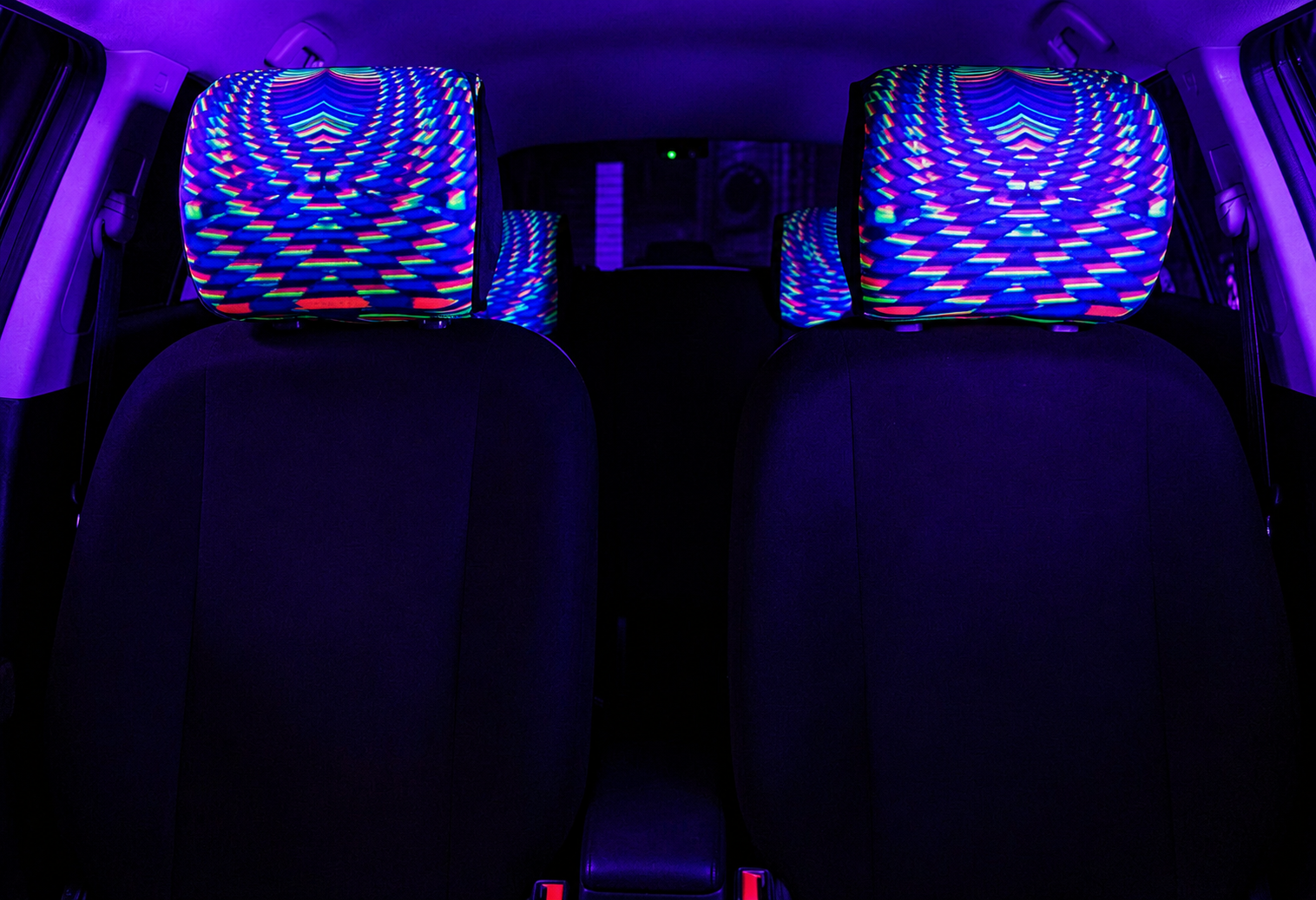 PSYDE EYE NEON UV REACTIVE CAR HEADREST COVER (SET OF 4 COVER)