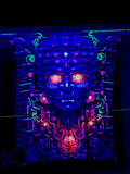 PSYDE EYE NEON CYBERDOG TAPESTRY – UV REACTIVE