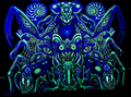 PSYDE EYE NEON BEETLE TAPESTRY – UV REACTIVE